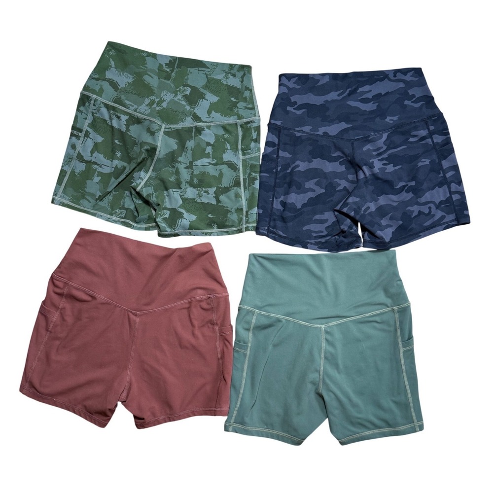Sunzel Biker Shorts Bundle Medium 3" Inseam Pockets Gym Yoga Activewear Lot of 4 - Picture 2 of 8